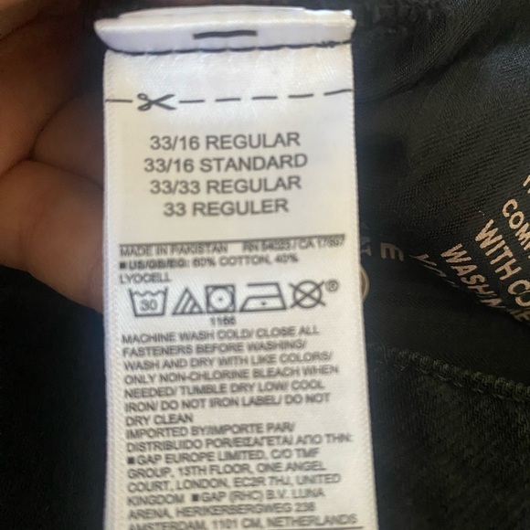 Gap Baggy Mid Rise Jeans Black Wide Leg Size 33/16 Regular NWT Tencel Lyocell - Picture 12 of 12